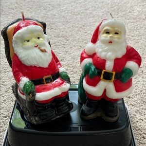 Vintage Santa Claus Candle Set